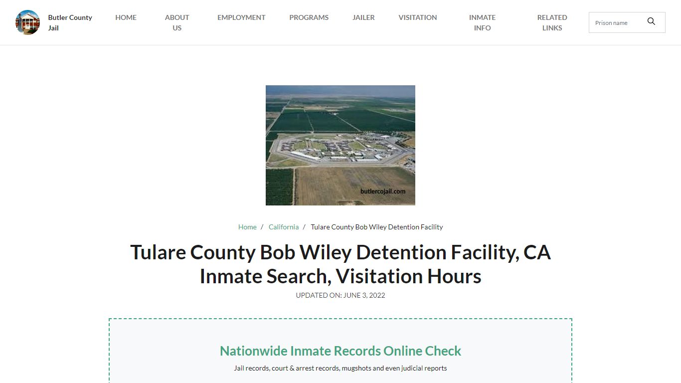 Tulare County Bob Wiley Detention Facility, CA Inmate ...